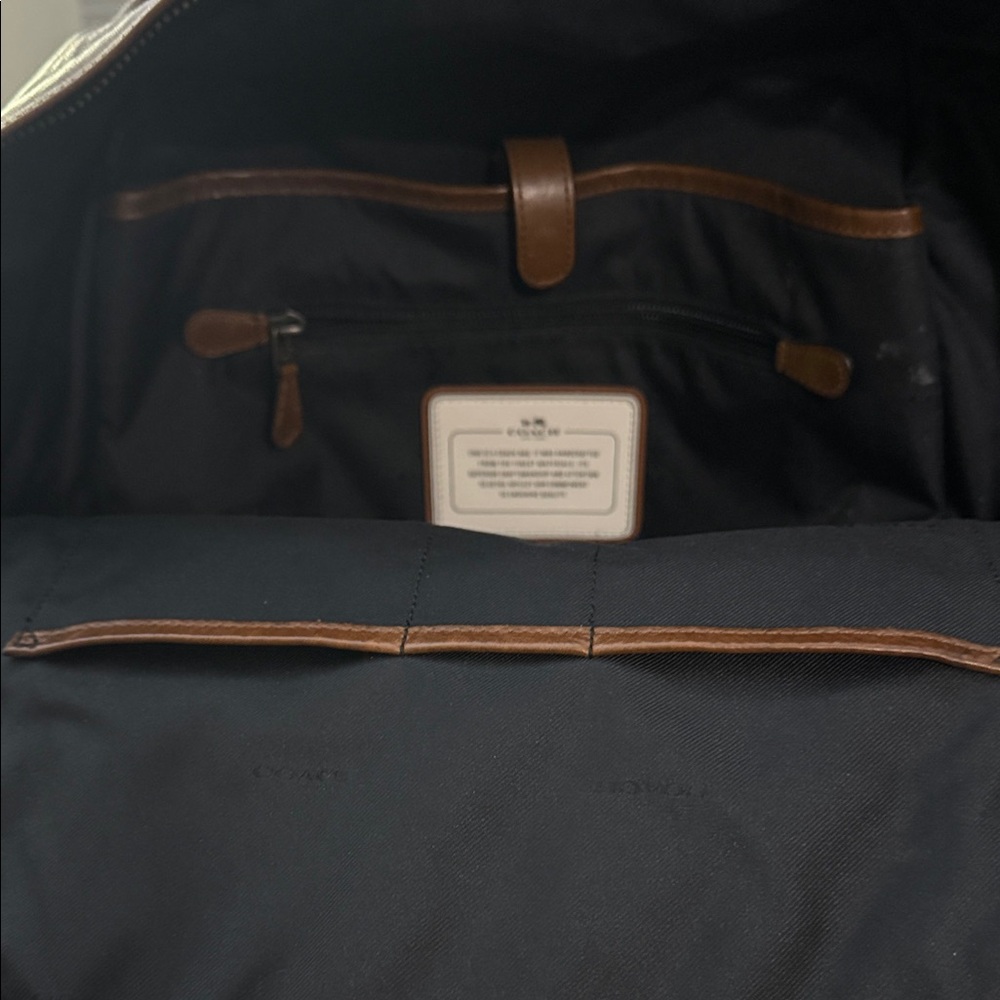 Coach Leather Backpack with Orange and Black Stripes - Picture 7 of 7